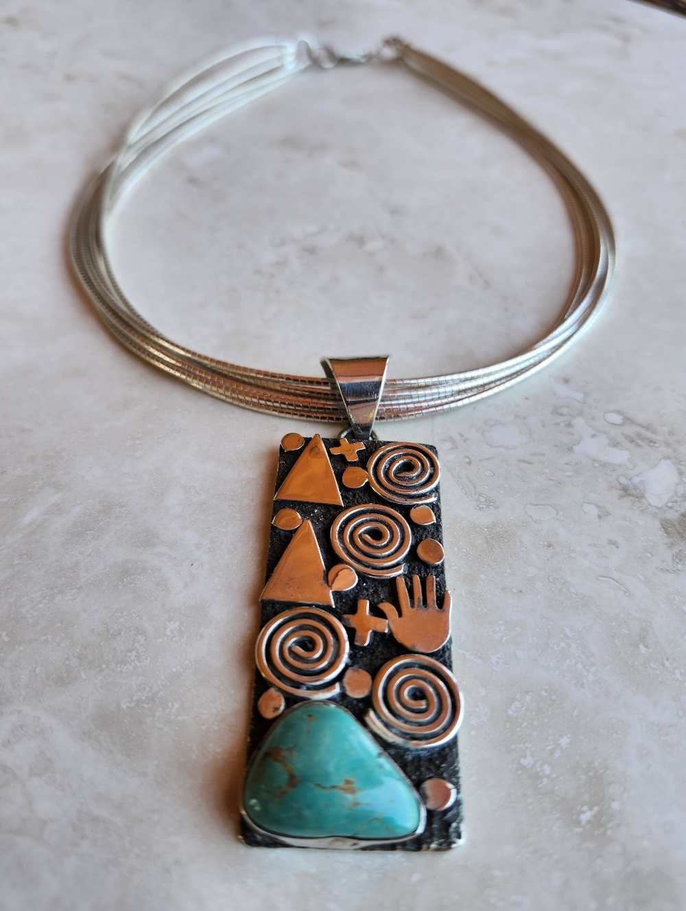 Sterling Silver Navajo Alex Sanchez Necklace